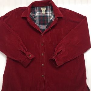 LL Bean Flannel Lined Corduroy Shirt Jac